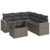 Vidaxl 6-Cz. Garden Furniture Set With Cushions, Grey, Poly Rattan