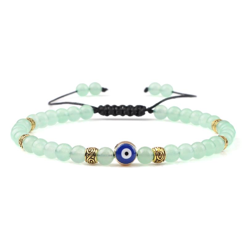 Lucky Evil Eye Bracelet Men Natural Stone 4mm Tiger Eye Lava Agates Beads Adjustable Braided Bracelets&Bangles Jewelry for Women