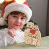 Happy Family Bär Holzpuzzle Niedliche Holzbär Familie Dekorative Ornamente Zuhause Feiertag Schreibtisch Dekorative Skulptur