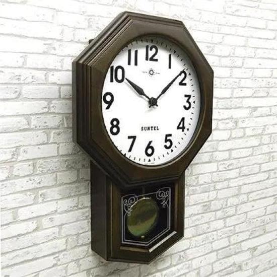 Santel Modern Antique Pendulum Clock Arabic Japanese-made (octagonal Numerals) QL722A-DBK
