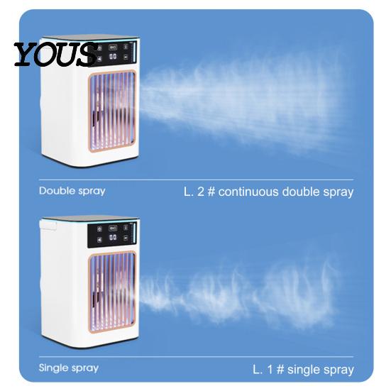 Handy Air Cooler for Home Portable with 900ml Water Tank, 3-in-1 Conditioner 3-Speed Cooling Mist Modes, Quiet Fan Travel 7-Color LED Light