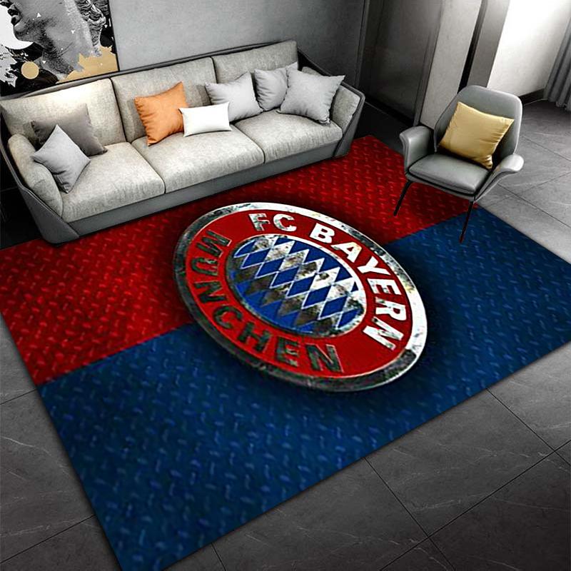 "FC Bayern Munich Logo Carpet, Red and Blue Background Design" Suitable for Use As an Anti-slip for Living Room Bedroom Sofas