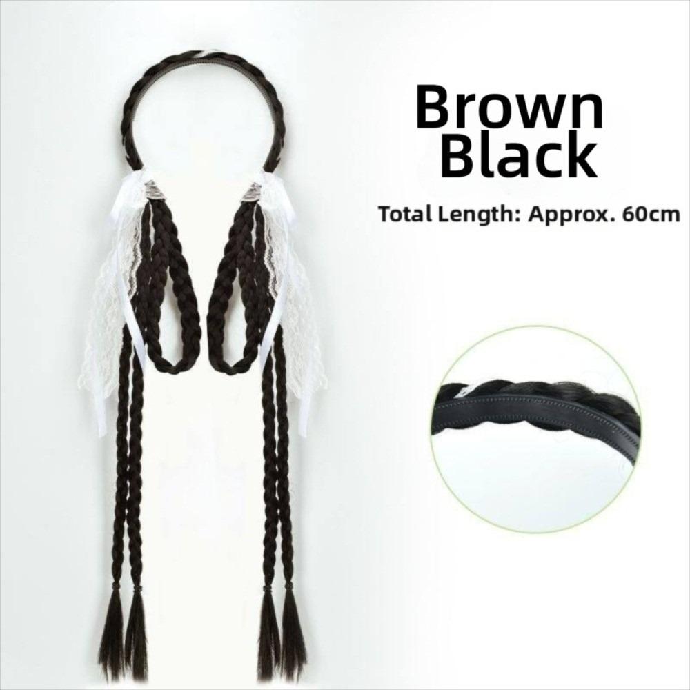 Synthetic Bunny Ear Headband Ponytail Ballet Style Long Pony Tail Hairpieces  Cosplay
