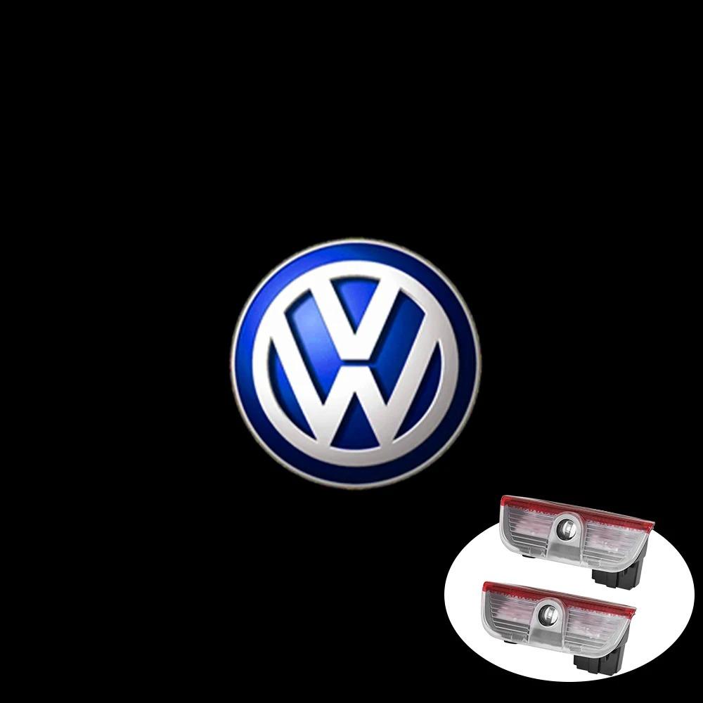 New 2026 2/4PC Car Door Logo Welcome Light LED Laser Projector For Volkswagen VW Golf Variant B8 New Passat Touareg Phideon Tiguan CC Eos