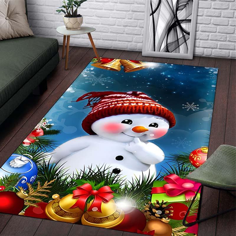 Christmas Snowman Rug Festive Holiday Decorations for Home Winter Themed Carpets snowman carpet