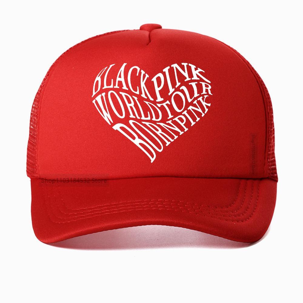Are You Born Pink Member World Tour Baseball Cap Summer Hip Hop Couple Mesh Breathable Snapback Hat Bones Adjustable
