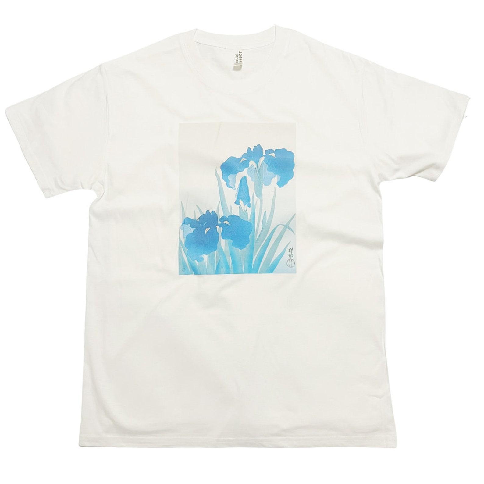Ohara Koson Iris Flowers T-Shirt, Vintage Japanese Art XL