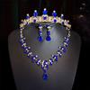 Wedding Accessories Crown Necklace Earring Set High End Look Dance Party Decoration Bride's Jewelry Three Piece Set