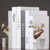Deer Head Swan Bookend Crystal Base European Post-modern Neoclassical Model Room Decoration with Bookend and Book Back Soft Decoration