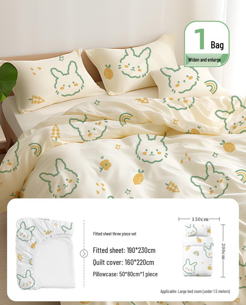 100% Baumwolle Dickes Einweg-Bettwäsche-Set: Bettlaken, Bettbezug & Kissenbezug - Tragbar, Schmutzabweisend für Hotel & Reise