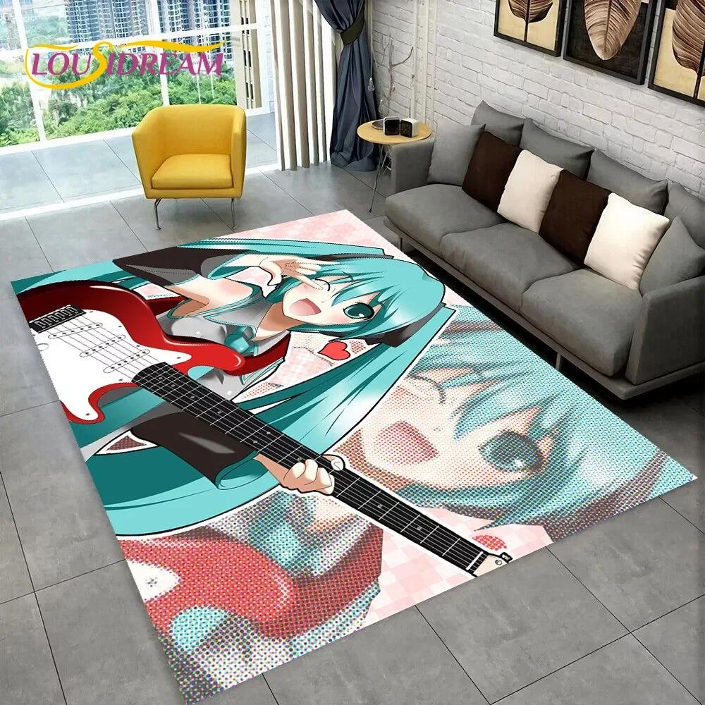Japan Music Cartoon Characters Miku Carpet Rug for Home Living Room Bedroom Sofa Doormat Decor,kids Area Rug Non-slip Floor Mat