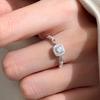 925 Sterling Zilveren Ring voor Vrouwen Meisje Gift Blace Steen Kristal Glazuur Retro Punk Open Sieraden Dropship Groothandel