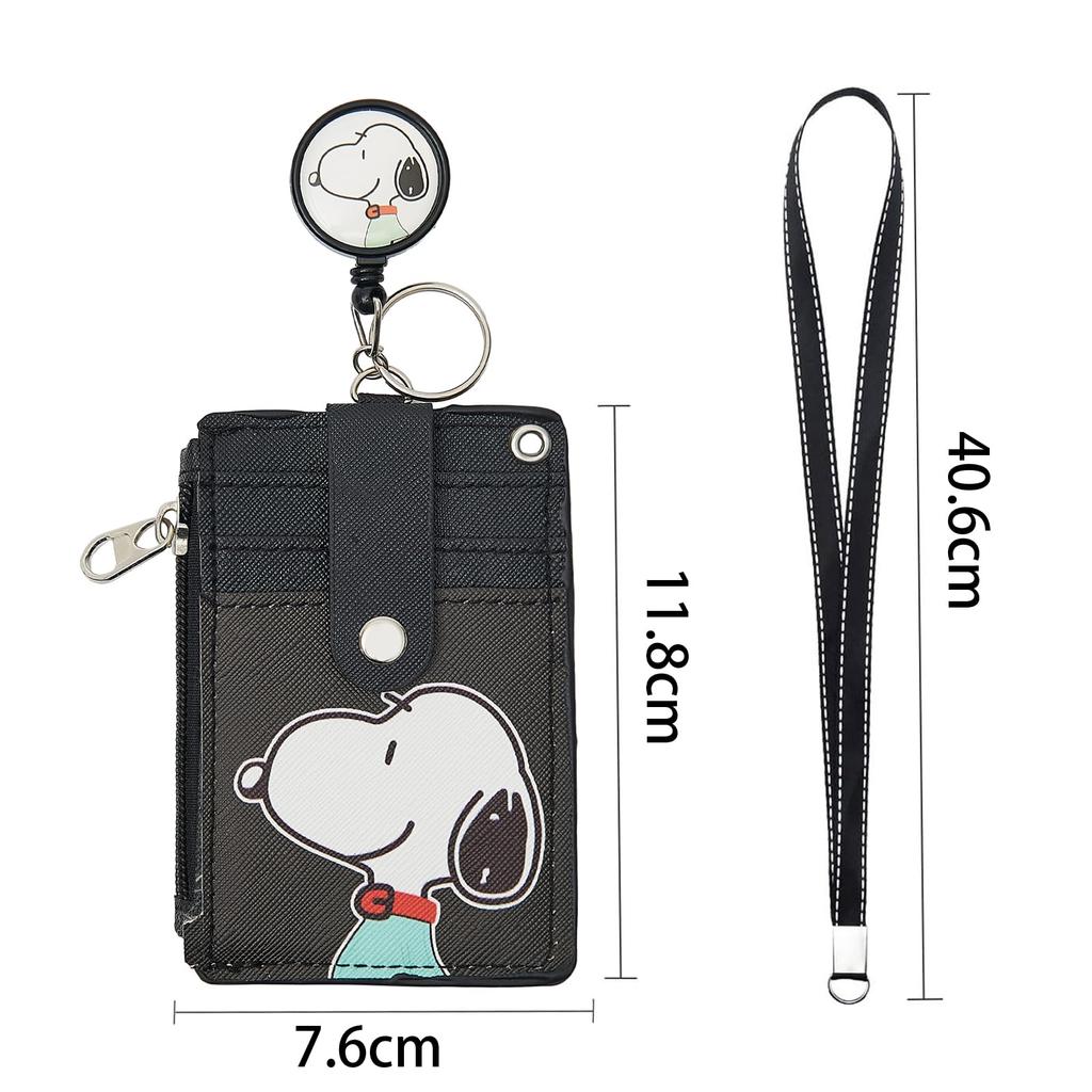 Cute pass commuter pass ID card employee ID card with retractable coin purse with side zipper case, case, case, case, reel,
