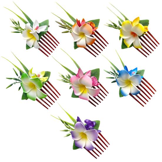 Hair Comb Artificial Flower Design Anti-slip Teeth Hair Organizer Comb Updo Bun Hair Styling Accessory