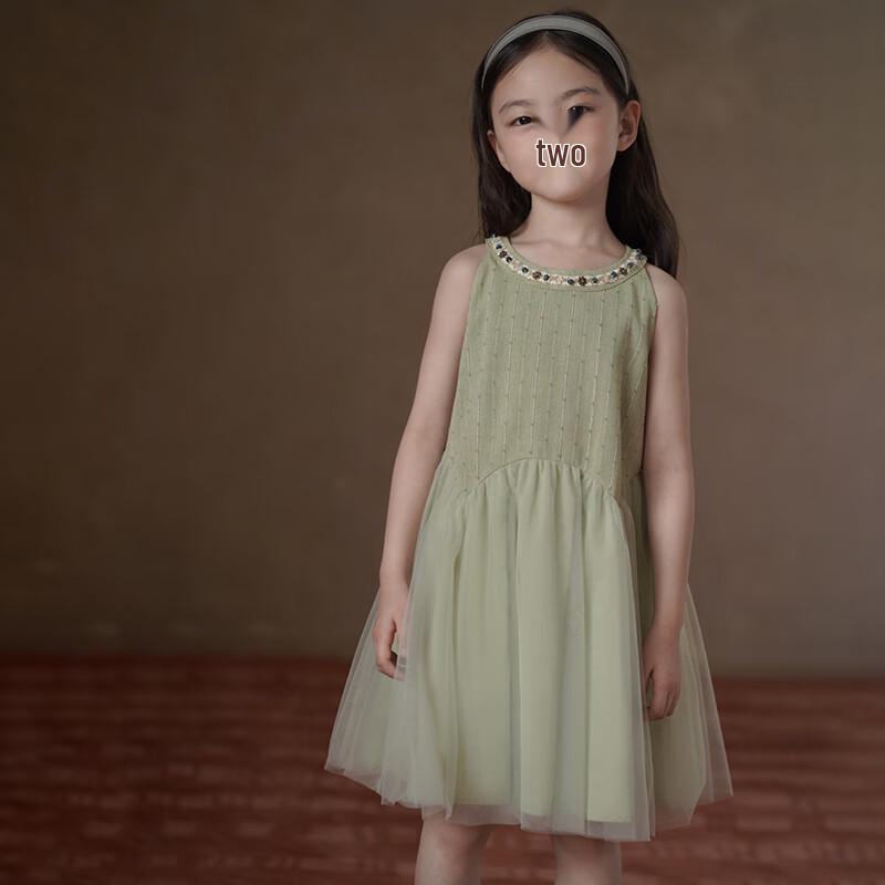 

Зеленое праздничное платье без рукавов для девочек Hacikis 120