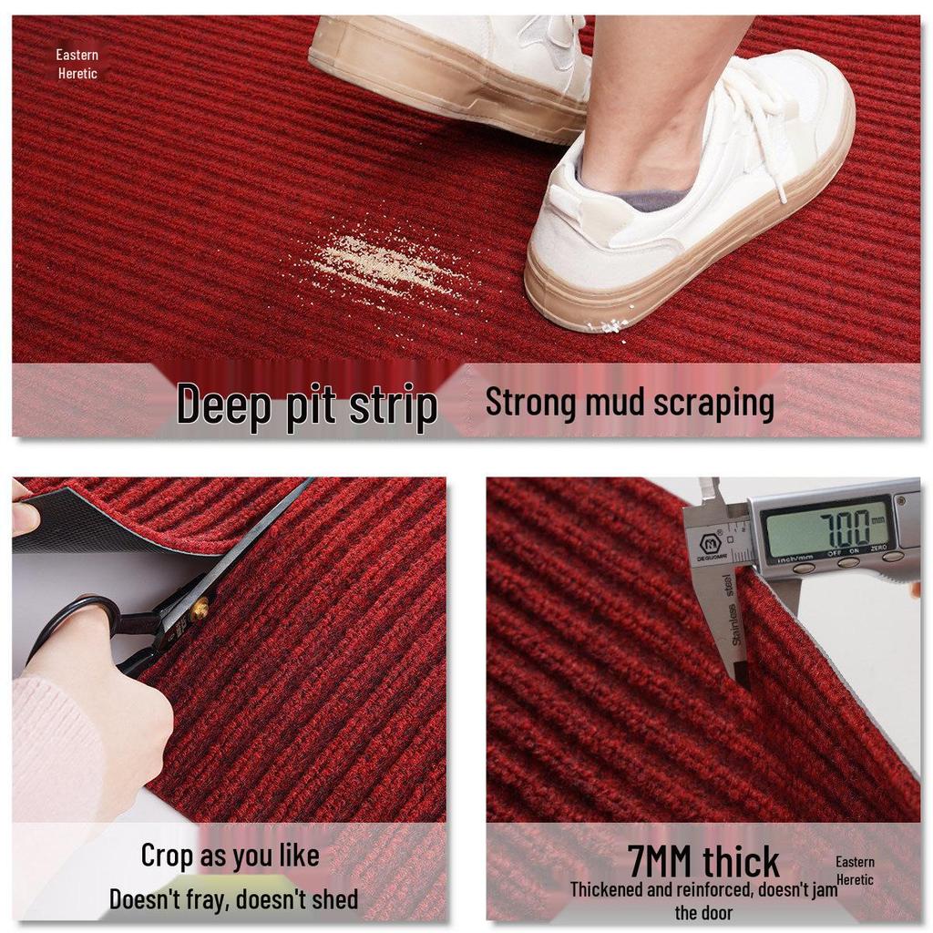 Anti-slip Striped Entrance Door Mat for Home or Office - Water Absorbent & Dust Removing Carpet