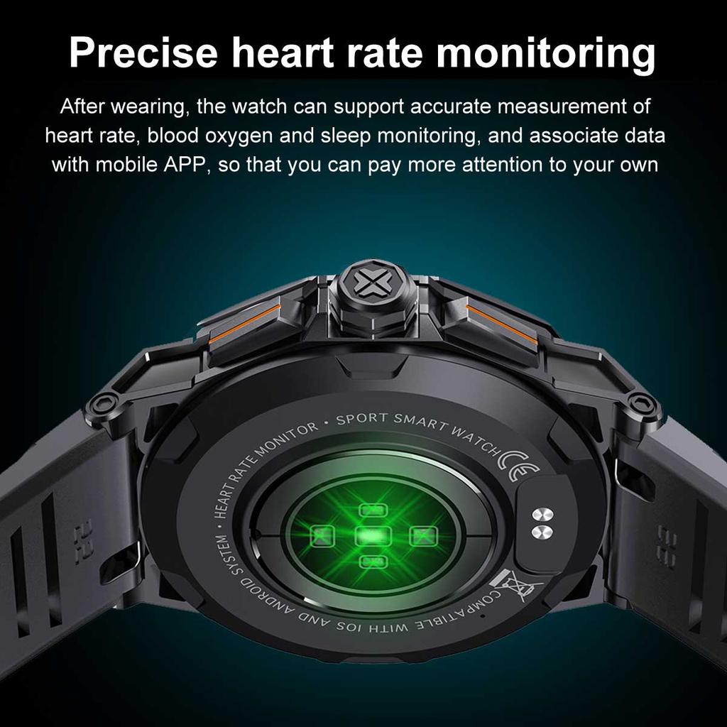 Men Outdoors Sports 1.43" AMOLED Screen Smartwatch Blue Tooth Call Heart Rate Health Monitoring Smart Watches Waterproof Women