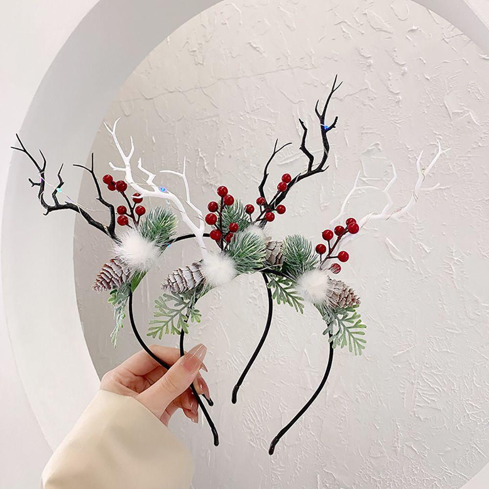 Branch Deer Horns Flower Hair Accessories Antlers Headband Korean Style Head Hoop Women Hair Band
