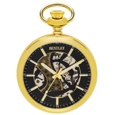 Taschenuhr Analog Einfache Mechanische Handaufzug Bentley Gold [Clefer] Herren BT-AP322-GD