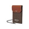 Bally Vintage Logo Monogram Print TPU Leather Shoulder Phone Bag Men bags Brown 6300403