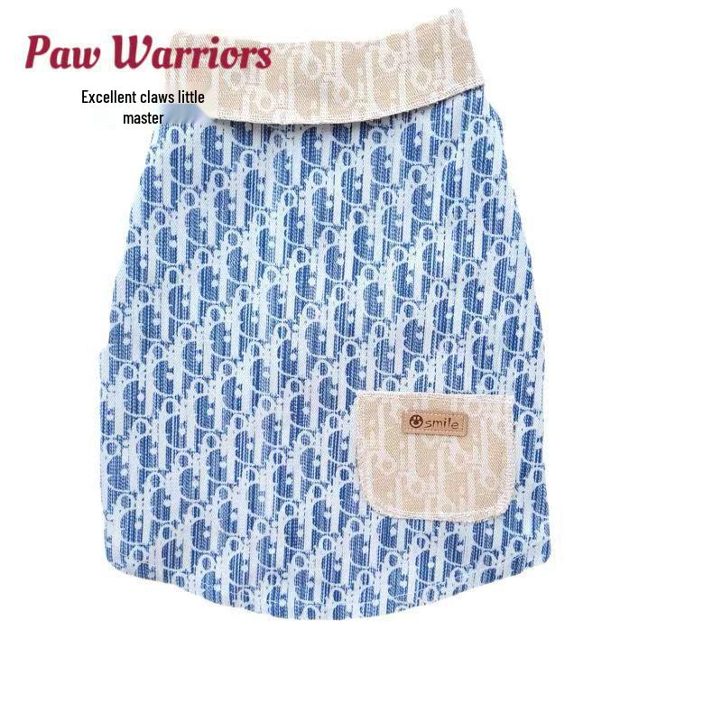 Trendy Denim Patchwork Vest for Small Dogs & Cats - Sleeveless Pet Apparel for Puppies, Teddy, Bichon, Corgi