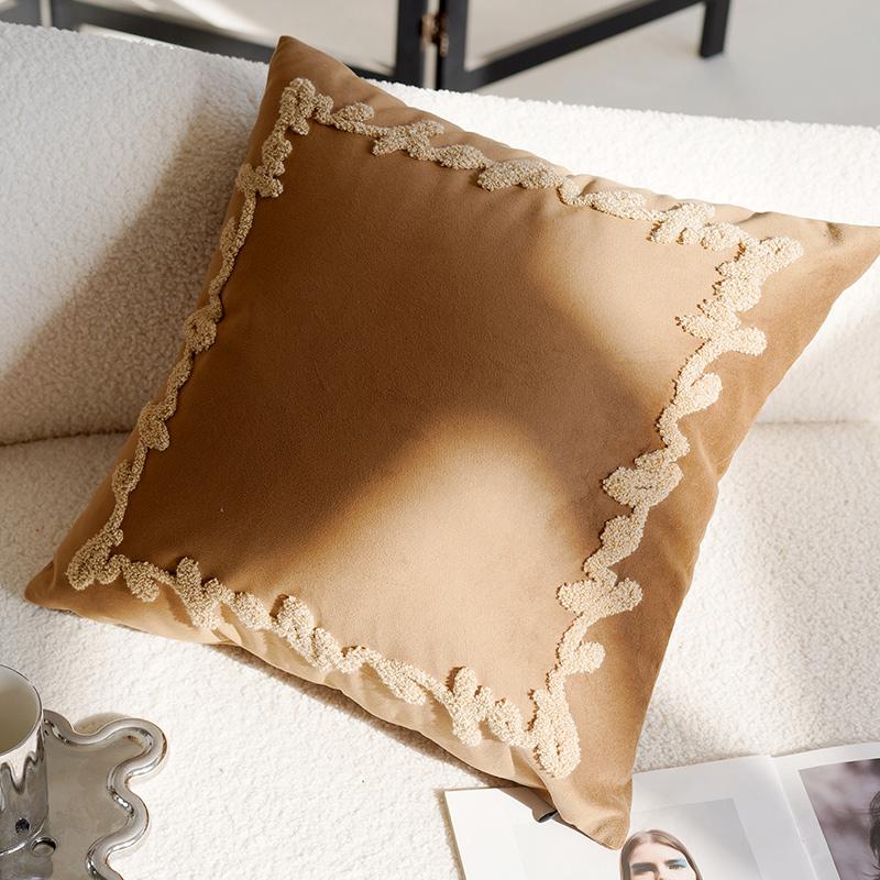 30x50/45x45CM Cute Sheep Throw Pillow Cover Simple Brown Cartoon Stamping Waist Cushion Cover Decor Home Decorative Pillowcase