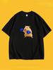 Cartoon Fun Creative Pattern Round Neck T-shirt for Men and Women, Retro Breathable Round Neck Short Sleeved T-shirt