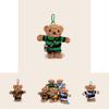 Portachiavi Peluche Orso con Maglione e Fotocamera, Design per Decorazione Zaino e Regalo