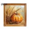 Rustic Solid Wood Picture Frames Wooden Wall Art Frame, Autumn Harvest Pumpkin Wheat Fall Decor, Memory Holder for Photos Farmhouse 2D Flat