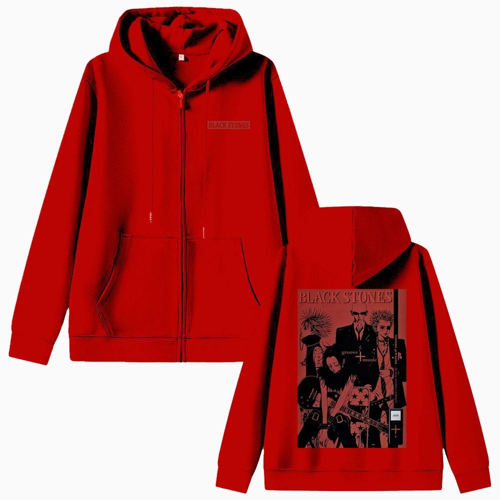 

Японское Аниме Осаки Нана Толстовка на молнии Black Stones Графическая Толстовка на молнии Мужская Женская Манга Винтажная Оверсайз Куртка на молнии XXXL