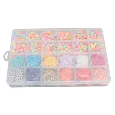 DIY Bracelets Making Beads Kit 2100pcs 4mm Beads 600pcs Letter Beads Set Fadeless Acrylic Beads Kit for Necklaces Earrings