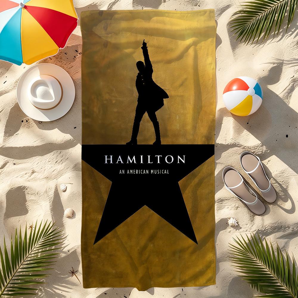 H-Hamilton-N LOGO Towel Large Quick-Drying Microfiber soft Beach Towel for Travel Fitness Sauna Bathing Camping