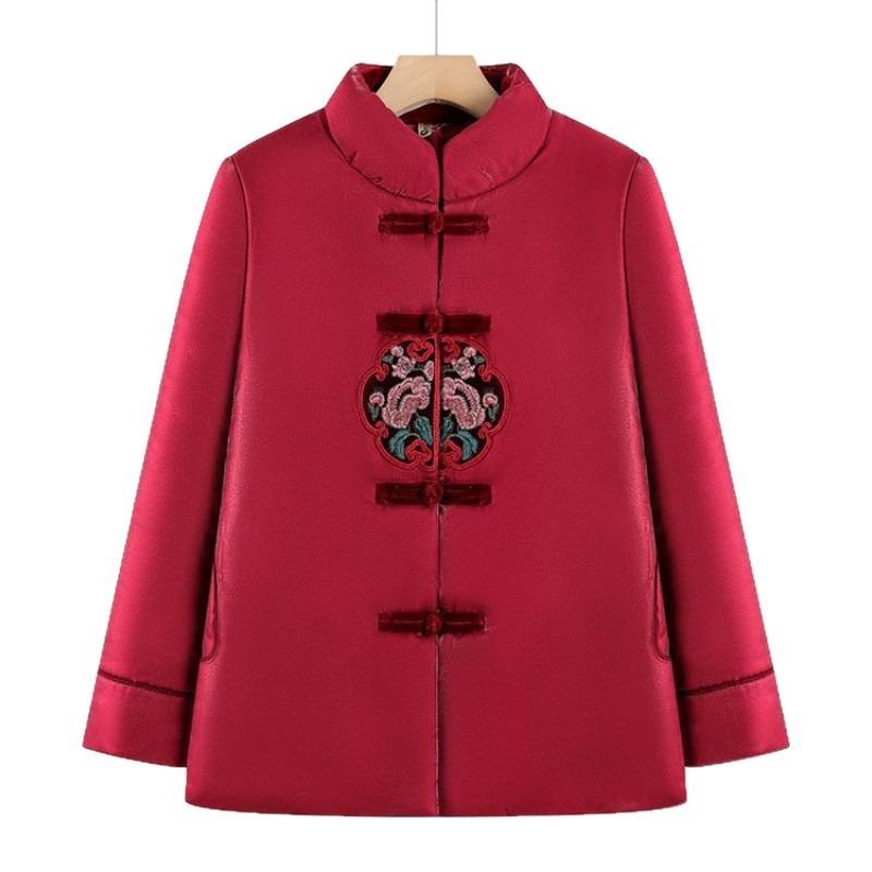 Festive old lady winter cotton-padded coat thickened warm Tang coat 0 elderly clothes women