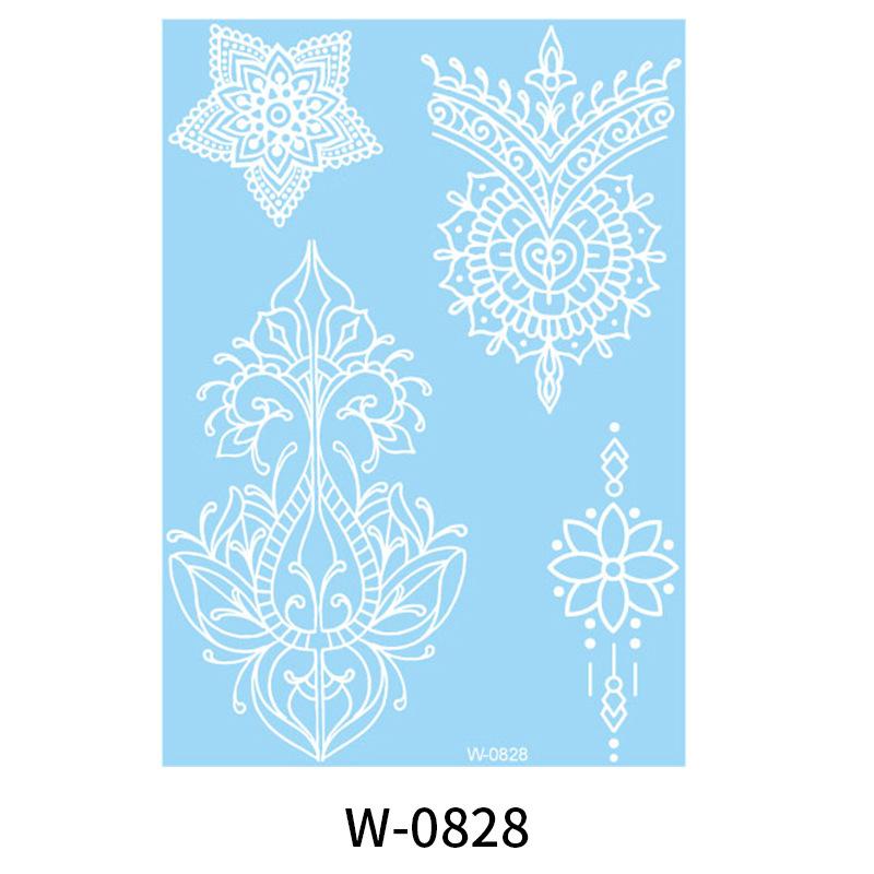 Beauty Sticker White Lace Tattoo Sticker Indian Temporary Tattoo Waterproof Tattoo Sticker