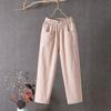 Summer Women Trousers Casual Cotton Linen Pants Loose Straight Trousers Nine Point Harem Pants