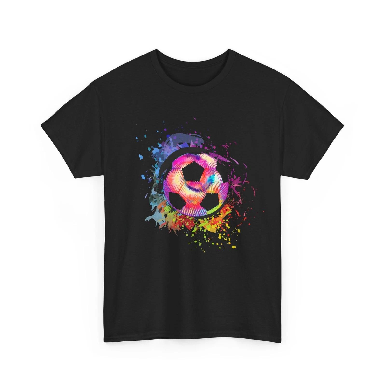 Футболка для футбола, Футболка с tie-dye футбольным мячом, Футболка с изображением футболиста для женщин и мужчин 4XL