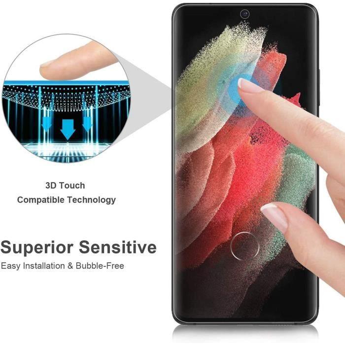 Paket med 4 3D Härdat Glas För Samsung S21 Plus (6.7") Svart Hårdhet Skärmskydd Dammtät Oljeavvisande Tålig