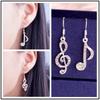 Fashion Crystal Rhinestone Music Ear Stud Earrings With Elegant Silver Finish