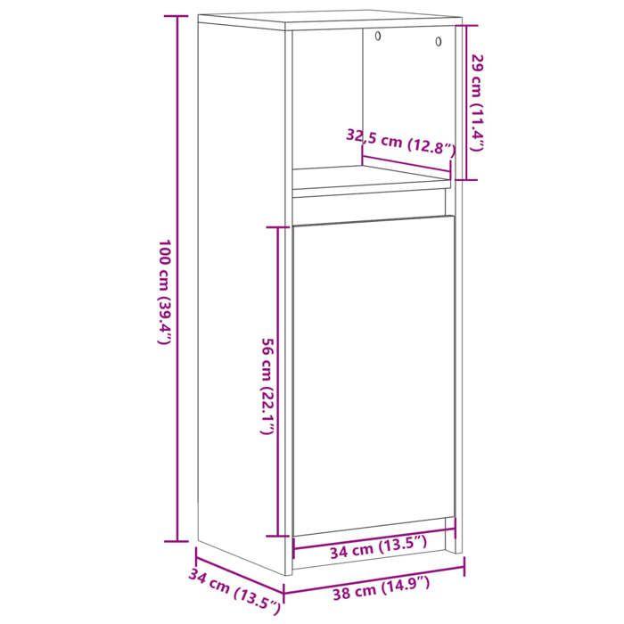 VidaXL Buffet with LED White 38x34x100 Cm Engineered Wood, Storage Furniture, Kitchen Storage Furniture, Furniture of 852166