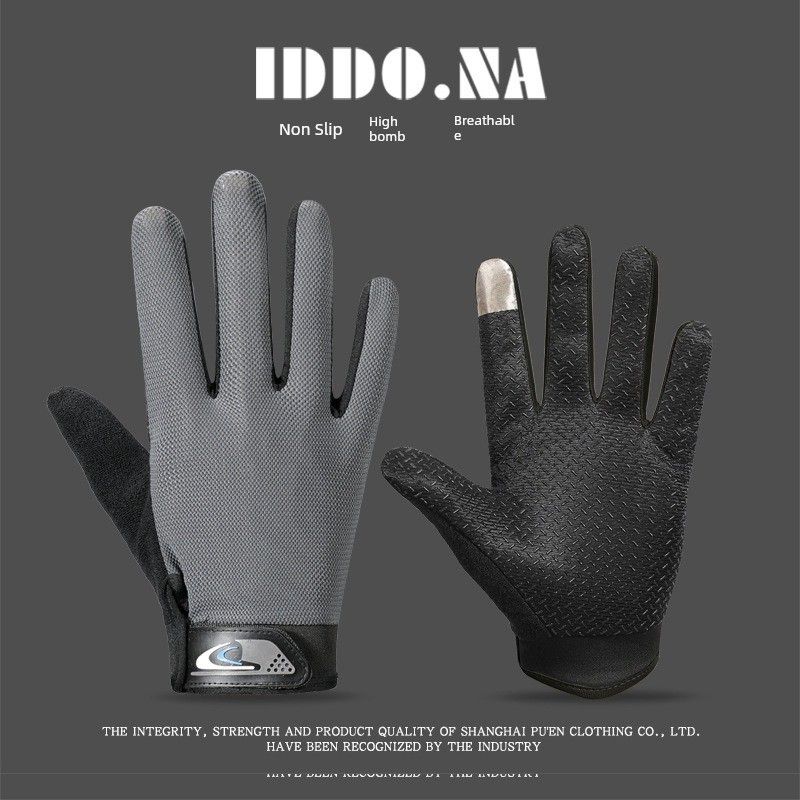 

Fishing Gloves Men Summer Outdoor Cycling and Driving Takeaway Work Non Slip Missing Finger Touch Screen Spring and Autumn Sun Protection Gloves Cycling Men [disc net full finger]-Gray One size