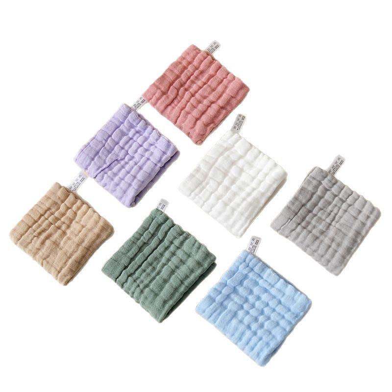 6 Layer 100% Soft Cotton Muslin Cloths for Baby Burp Solid Color Face Hand Towel Newborn Soft Gauze Squares Towel for Toddler