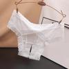 Plus Size Lace Open Crotch Panties - Low Waist, Transparent Mesh, Pure Desire