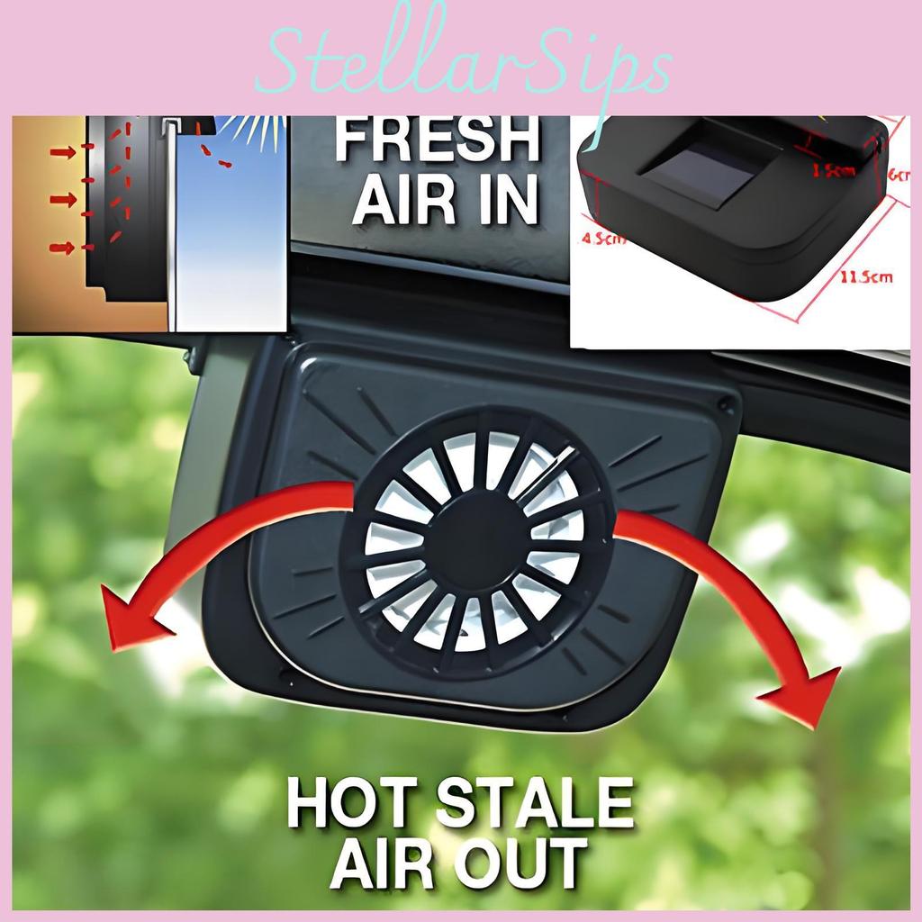 Car Powered Solar Window Windshield Auto Air Vent Cooling Fans System Tools