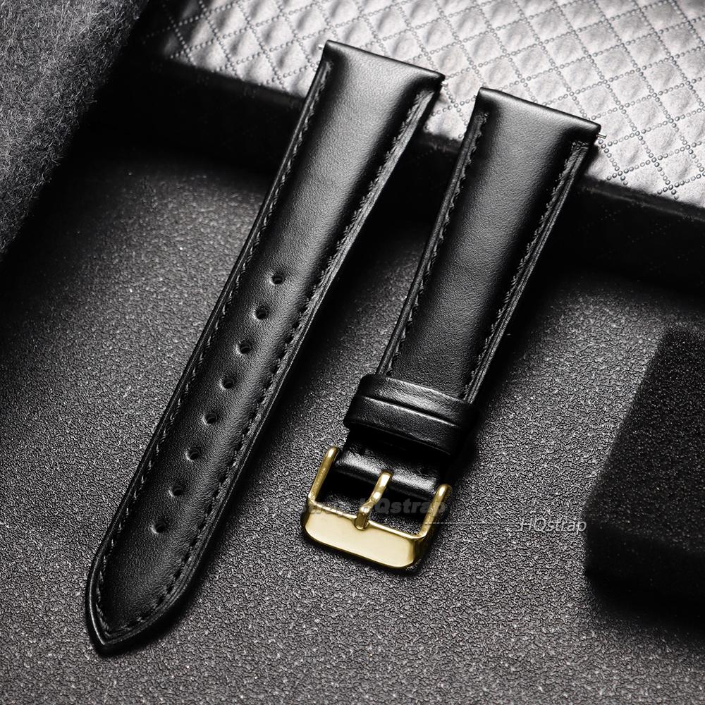 12mm 14mm 16mm 18mm 20mm 22mm Kalbsleder Uhrenarmband mit Goldfarbener Dornschließe Schnellwechsel-Armbänder Universelles Armband für Herren Damen