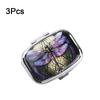 3Pcs Divided Travel Medicine Case Lovely Colored Small Pill Container  Cabinet