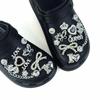 20PCS Shoe Charm Set Silver Crown Letter Butterfly Diamond Chain Shoe Decorations Buckle for Sandals Clogs DIY Accessories Gift