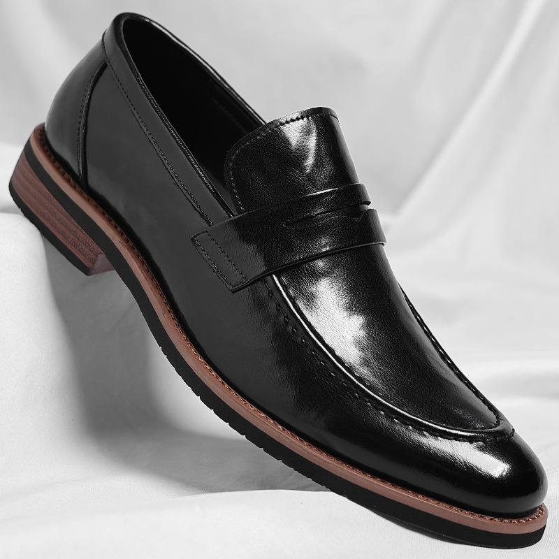 Single shoes, leather shoes, leather shoes, men's business Wenzhou 2025 European version, suit, large size, pointed head, one piece, Oxford shoes.