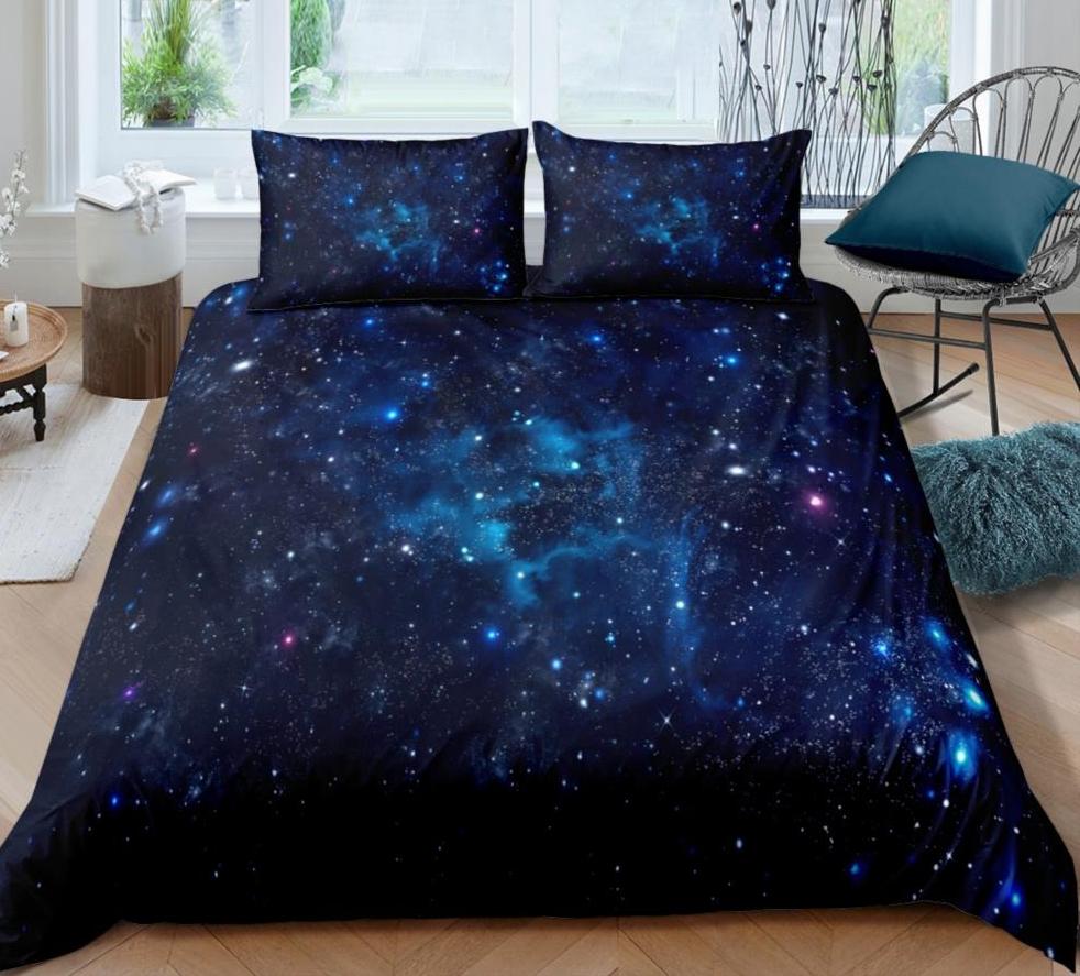 3D Night Sky Bedding Set Galaxy Duvet Cover Queen King Size Room Decor 3 Piece Set With 2 Pillowcases  Comfortable And Soft