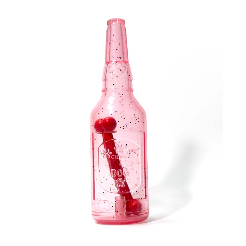 

Іграшка для жування для домашніх тварин Літня плавуча гумова пляшка для цуценяти Інтерактивна іграшка для чищення зубів для собаки Пищалка для собаки з кісткою Іграшки для собак червоний