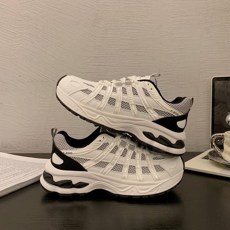 

Mesh breathable dad shoes new color matching retro super fire light thick sole casual sports 35 белый